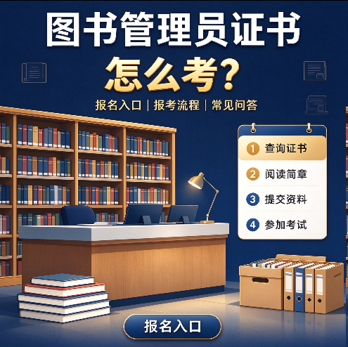 2027年图书管理员证书怎么考？图书管理员证书报名网站入口详解